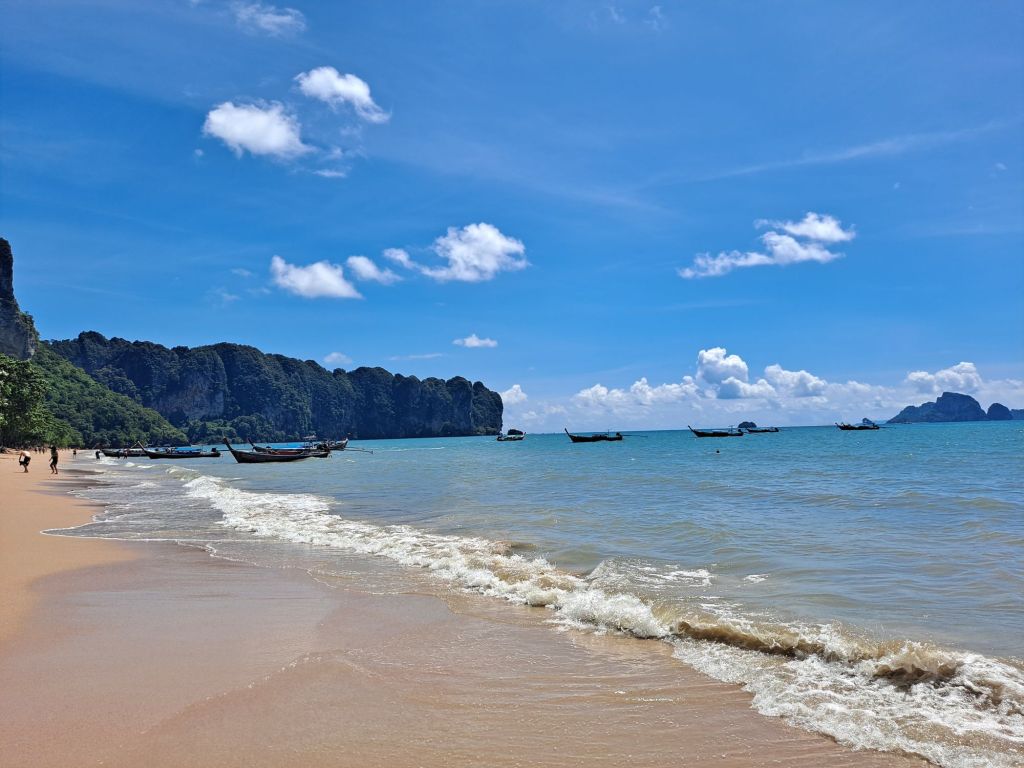beach in krabi, thailand. sand and water and sky